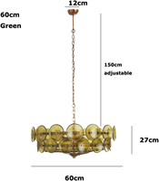 Lustre en verre vert au design rétro français pour salle à manger, salon, chambre à coucher, éclairage domestique, style nordique, lumières créatives