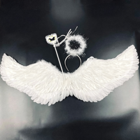 Ailes d'ange, ailes de démon, ailes en plumes, décorations douces, Halloween, Noël, carnaval, cosplay, accessoires de scène de mariage, fournitures pour fêtes d'enfants