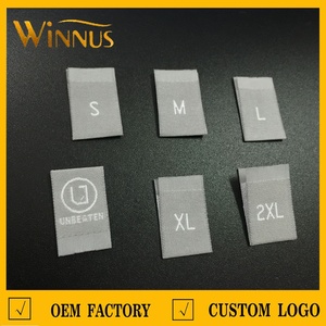 ป้ายผ้าทอขนาดกลางสำหรับปกเสื้อเสื้อยืดไซส์ L XL สีดำขาว - Product Image 6
