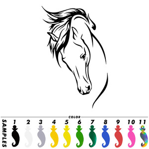 الحيوان الحصان رئيس سيارة شاحنة الوفير الجدار Window Laptop ملصق فينيل صائق - Product Image 5