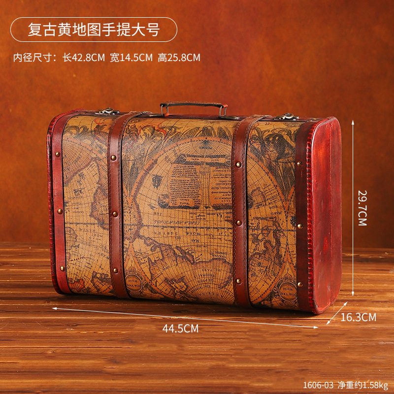 1606-03 Mapa Retro Amarillo Portátil Grande