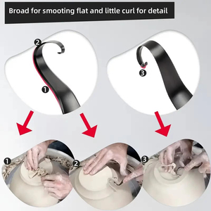 Herramienta multifuncional para recortar cerámica, raspador de doble cabezal, cuchillo de tallado, herramienta de reparación de piezas en bruto para modelado de arcilla - Product Image 4