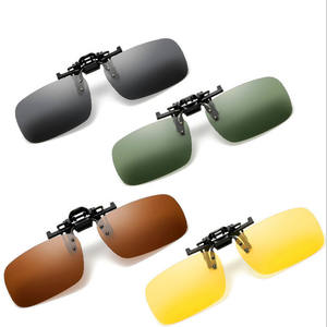 Lunettes de soleil de prescription <span class=keywords><strong>pour</strong></span> conducteurs avec verres PC, protection UV-400, vision nocturne, polarisées jaunes, clips rabattables <span class=keywords><strong>pour</strong></span> la conduite - Product Image 1
