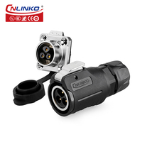 Connecteur d'alimentation industriel Cnlinko IP68 en plastique et métal LP16 2 3 4 5 7 8 9 broches mâle/femelle, connecteur de câble étanche pour LED