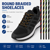 Lacets de randonnée ronds en polyester de qualité supérieure, antidérapants, personnalisables, unisexes, avec embouts métalliques, OEM ODM Mingjia