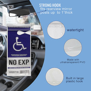 Cubierta de soporte protector de placa de permiso de estacionamiento para <span class=keywords><strong>discapacitados</strong></span> ultra transparente con percha grande con placa de estacionamiento - Product Image 2