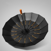 Parapluie d'affaires 2026 haut de gamme à double armature, grand format pliable, personnalisable avec poignée en bois – Publicité et vente en gros