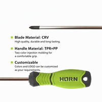 Obeng Magnetik Berkualitas Tinggi HORN Kelas Industri Phillips Torx Slotted, Tahan Lama, Lapisan Krom, OEM ODM