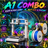 Mesin Cetak 3D FDM Desktop Kecepatan Tinggi Multicolor Enclosed A1 Combo UK EU Combo