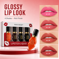 En stock – Lot de 4 rouges à lèvres hydratants longue tenue – Prix de gros – Fourniture en vrac – Maquillage des lèvres OEM ODM – Rouge à lèvres liquide