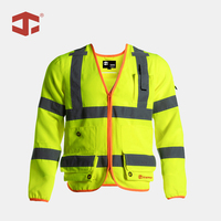 Vêtements de travail JIADE pour hommes, haute visibilité, imperméables, respirants, en polyester, réfléchissants, fluorescents, avec poche pour tablette, manches supérieures, sécurité accrue