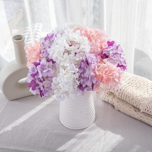Fiori artificiali all'ingrosso di seta ortensie da sposa finto fiore per la decorazione della festa di nozze, acquerello ortensie Bouquet di fiori - Product Image 6