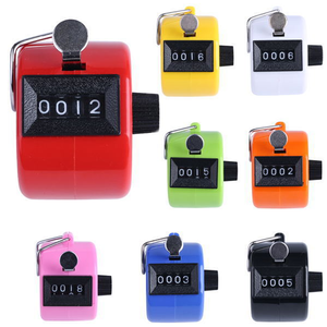 क्लिकर 4 अंकों की संख्या काउंटरों प्लास्टिक के खोल हाथ उंगली प्रदर्शन मैनुअल गिनती टैली क्लिकर टाइमर फुटबॉल गोल्फ काउंटर - Product Image 2