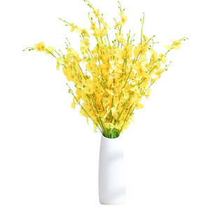 Orchidée jaune à cinq branches, fleur artificielle, 97 cm de haut, fleur en soie de simulation, bouquet de décoration pour mariage et maison - Product Image 2