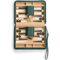 Jeu de backgammon miniature en similicuir magnétique de 9 pouces avec pions magnétiques, résistant à l'eau, boîte cadeau écologique