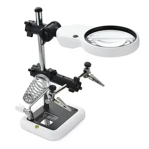Loupe de lampe de Table, Clip auxiliaire LED 20mm, Kit de <span class=keywords><strong>fer</strong></span> à <span class=keywords><strong>souder</strong></span>, réparation de soudure Circuit imprimé, batterie enfichable, loupe de lampe de Table - Product Image 1