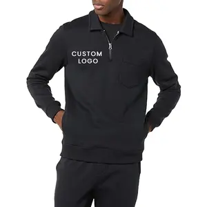 Unisex Custom Golf Sweater Fleece Quarter Zip Pullover Half Zip Hoodie Sweatshirt For Men