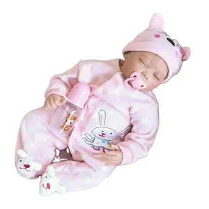 22'' Reborn baby dolls girls toy lifelike vinyl soft silicone dolls reality newborn lovely baby dolls