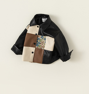 Nouveau <span class=keywords><strong>manteau</strong></span> en cuir pour bébé garçon <span class=keywords><strong>printemps</strong></span> et automne pour enfants Fermeture éclair Motif uni - Product Image 2