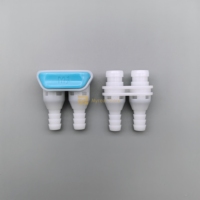 5/16 "Pom Hose Barb Quick Connect Multiline Dual Port Two Line Shut Off Disconnect Coupling for Cooled System