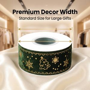 Pita Beludru Emas 2.5cm Cetak Kustom CHANG YUAN, Pita Pembungkus Kado Mewah untuk Dekorasi Natal dan Liburan - Product Image 4