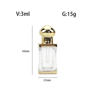 Botol Minyak Parfum Kaca 3ml Persegi Bening Tutup Ulir Botol Tetes Isi Ulang Minyak Esensial Serum Aromaterapi Kosmetik Perawatan Kulit