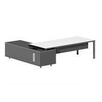 Mobilier moderne blanc 1.6m 1.8m économique pour bureau à domicile bureau à panneaux en bois E0 de haute qualité pour petit médecin directeur pour villas