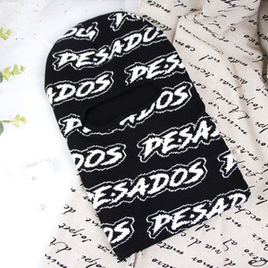 Masque de <span class=keywords><strong>ski</strong></span> cagoule à un trou en tricot <span class=keywords><strong>noir</strong></span> avec logo personnalisé de designer des fabricants - Product Image 3