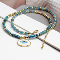 Kingcome – collier avec pendentif en forme d'oeil du diable et de cœur, Simple, pentagramme et ange maléfique