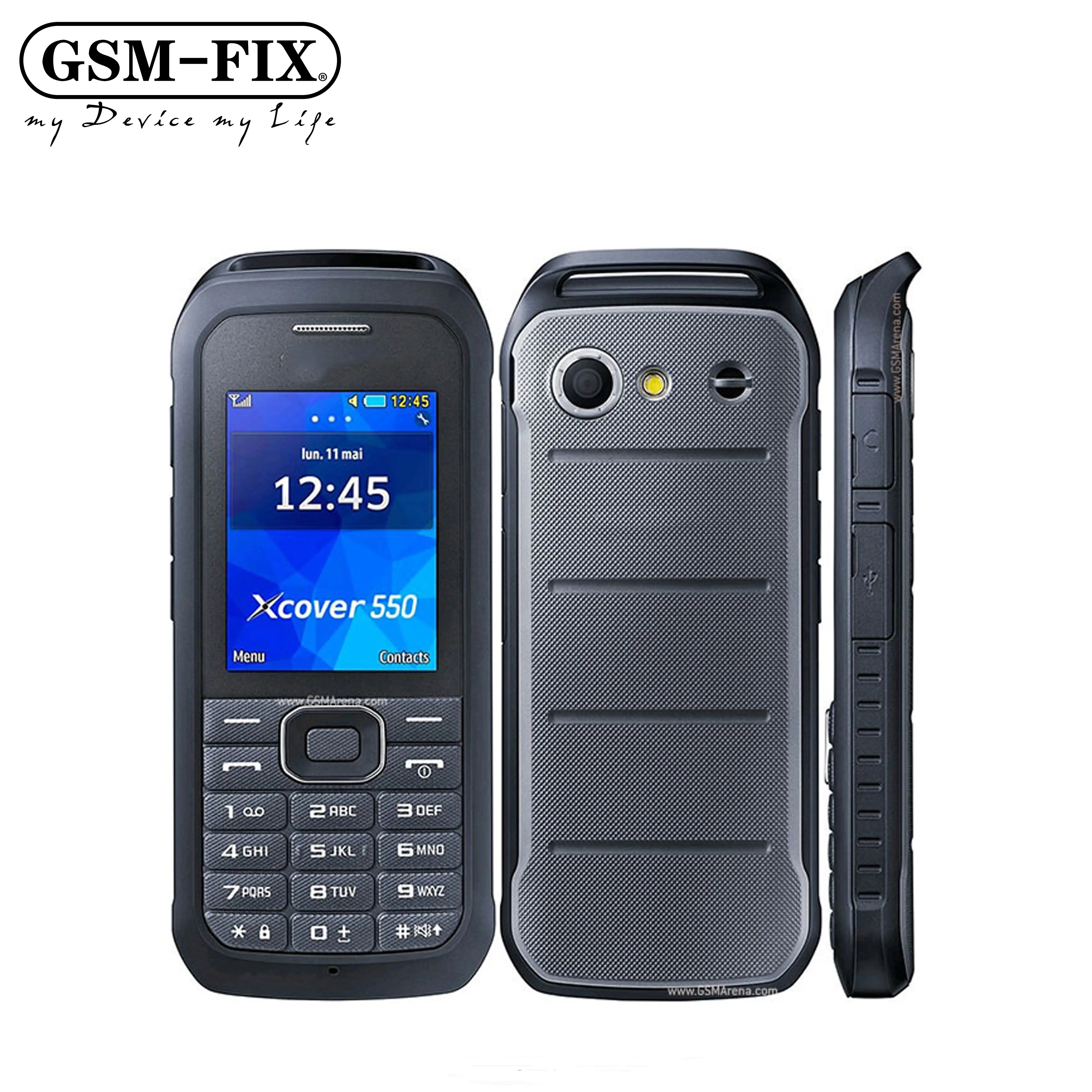 GSM-FIX Original Unlocked For Samsung Xcover 550 B550H 3G 128MB Mini-SIM 3MP 2.4'' 1500mAh FM Java Bluetooth Phone
