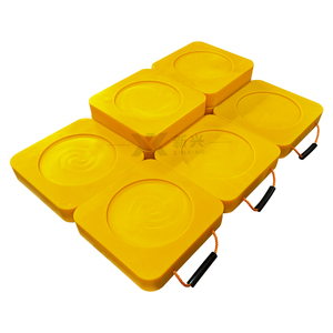 Outdoor Crane Protection Mat Portable <strong>UHMWPE</strong> Yellow <strong>Plastic</strong> Outrigger Pad with Nylon Handles for <strong>Temporary</strong> <strong>Roadways</strong>