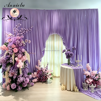 Rideau de fond de scène ANNIELU moderne en spandex ultra-extensible rose pour décorations de cérémonie et de réception intérieures/extérieures