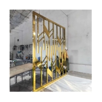 Biombo Decorativo de Acero Inoxidable con Corte Láser, Diseño Personalizado, Divisor de Oficina con Acabado Plateado para Vestíbulo Corporativo