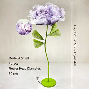 Flor de Peonía Eléctrica de Gran Tamaño, 60 cm de Diámetro, Apertura/Cierre Automático Mecánico, Organza, Estilo Europeo, para Bodas y Eventos Florales - Product Image 2