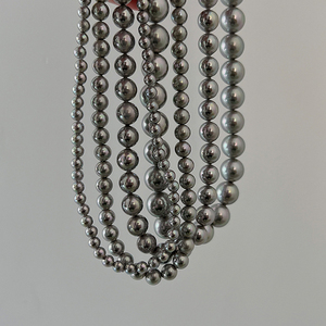 Vershal B-126 di alta qualità <span class=keywords><strong>collana</strong></span> di perle di vetro grigio 18K placcato oro Vintage <span class=keywords><strong>collana</strong></span> di gioielli di lusso - Product Image 6