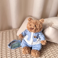 Ours en peluche mignon de ski britannique JE de 28 cm, doux et rembourré avec lunettes de ski, cadeau d'anniversaire pour enfants - Anti-stress