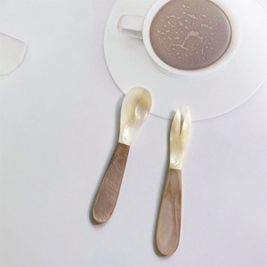 Vendita calda foglia bianca di Design alla moda di lusso madreperla cucchiaio per caffè regalo - Product Image 2