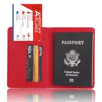 RFIDブロッキングパスポートホルダートラベルウォレットカバーケースパスポートウォレットレザー