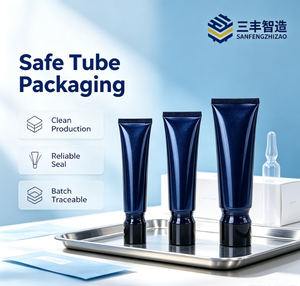 Black Oval Plastic Cosmetic Tube with Screw Cap for <b>Sunscreen</b> BB Cream - Product Image 3