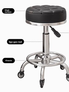 Sillón de <span class=keywords><strong>Barber</strong></span>ía Giratorio con Elevación, Diseño Moderno y Minimalista, Base Reforzada para Uso Comercial en Salones de Belleza, Peluquerías y Salones de Uñas - Product Image 3