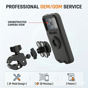 Supporto Impermeabile per <span class=keywords><strong>Telefono</strong></span> da <span class=keywords><strong>Moto</strong></span>/Bici con Schermo Touch e Montaggio su Manubrio - Product Image 3
