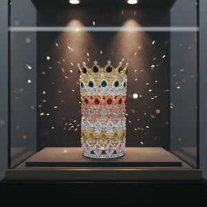 Couronne baroque en strass dorés, nouvelle mode, vente en gros, pour gâteau d'anniversaire, mariage, diadèmes, <span class=keywords><strong>bouquet</strong></span> <span class=keywords><strong>de</strong></span> remise <span class=keywords><strong>de</strong></span> diplôme - Product Image 2