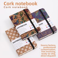 Carnet transfrontalier en simili cuir et liège avec élastique, design créatif écologique imprimé à chaud, papier Dowling