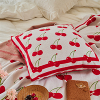 Housse de coussin en tricot de coton Asg motif pied-de-poule 45,7 x 45,7 cm pour décoration de la maison