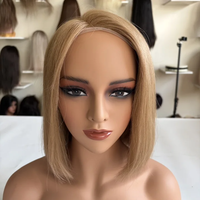 Perruque Bob Courte et Volumineuse 100% Cheveux Humains avec Frange, Fermeture en Dentelle 5x5, Ligne de Cheveux Naturelle, Densité 150% pour Femmes