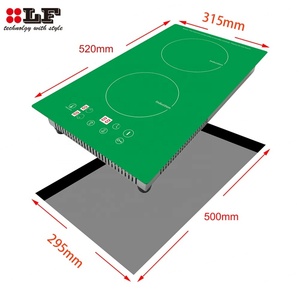 Placa de Inducción Integrada de Alta Potencia de 2 Quemadores, 220V, Eléctrica, con Panel de Cerámica Verde, 3600W - Product Image 6