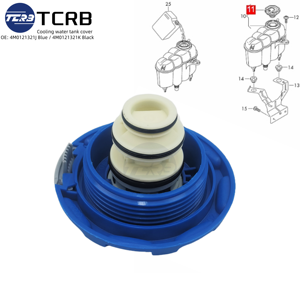 4M0121321J Couvercle de réservoir <span class=keywords><strong>d</strong></span>'<span class=keywords><strong>eau</strong></span> bleu Accessoires de <span class=keywords><strong>voiture</strong></span> <span class=keywords><strong>Bouchon</strong></span> de réservoir <span class=keywords><strong>d</strong></span>'expansion de liquide de refroidissement pour Audi Q7 Q8 Porsche 4M0 121 321 J - Product Image 5