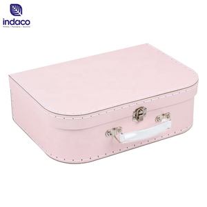 Eid Craft Paper Box Eco-friendly Custom Luxury New Born Baby Square Cardboard Suitcase Baby Gift Boxes With Handle