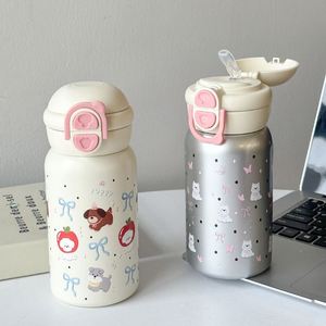 Botella Infantil con Tapa 2 en 1, Acero Inoxidable 304, Tapa Antiderrames, Material de Grado Alimenticio, Botella de Agua de 350 ml - Product Image 1