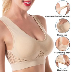 Sujetador de red transpirable para mujer, sin aros, push-up, minimizador, cobertura total, para uso diario, lencería y deportes ligeros - Product Image 1